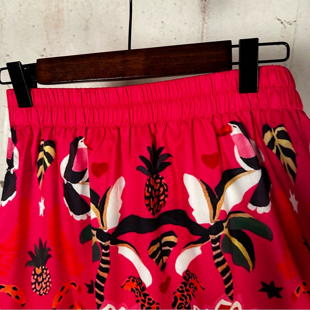 Pink floral a-line‎ midi skirt size S NWOT - Picture 6 of 10